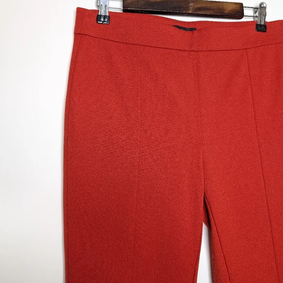 Ann Taylor Women's Orangish Red Straight Leg Pants with Front Seam Size 6 - Picture 7 of 16